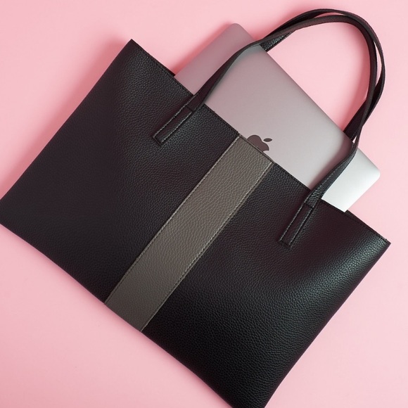 Vince Camuto Handbags - Vince Camuto Luck Tote Bag Charcoal Black